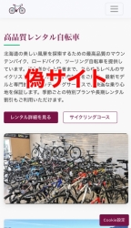 注意　偽サイトのスクリーンショット